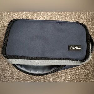 PROCASE Navy & Grey Canvas Zip Up Pencil Case with Mesh Divider